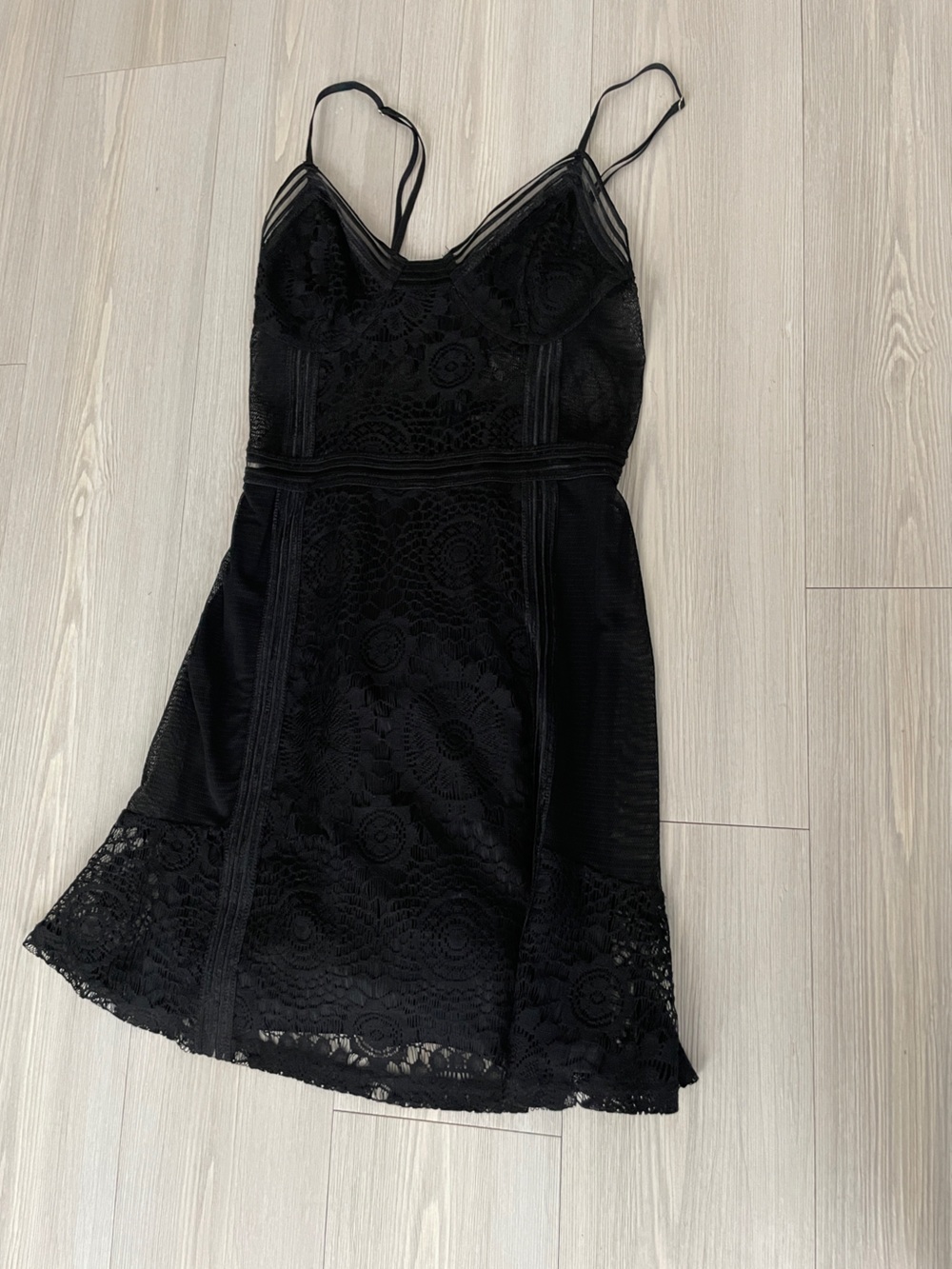 Lush Black Lace Babydoll Dress